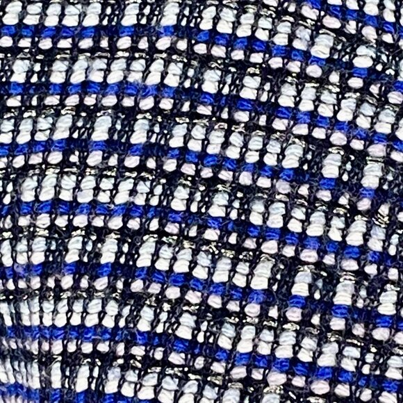 J.Crew XXS Tweed Fringe Lady Jacket – Chic Bouclé Blazer - Black Blue Silver - Picture 8 of 14